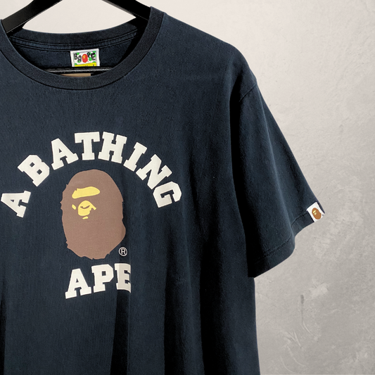 A Bathing Ape black logo t shirt L