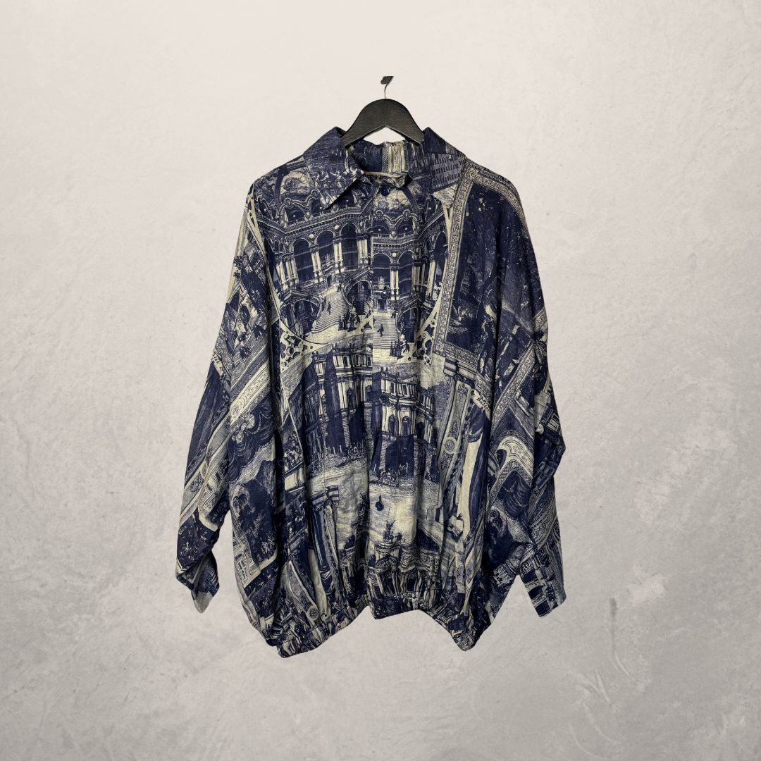 Acne Studios blue vintage print oversized blouse M/L