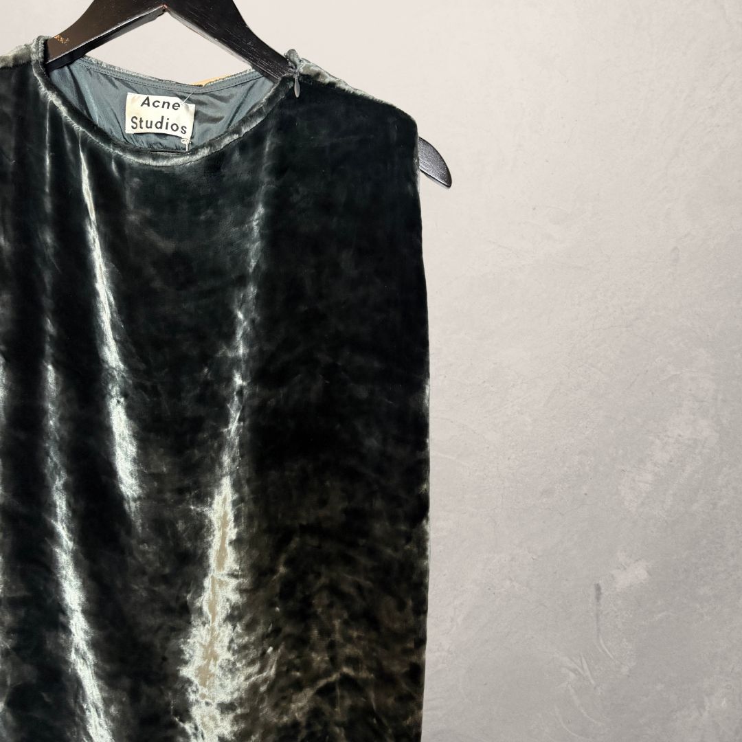 Acne Studios grijze fluwelen shiftjurk S/M