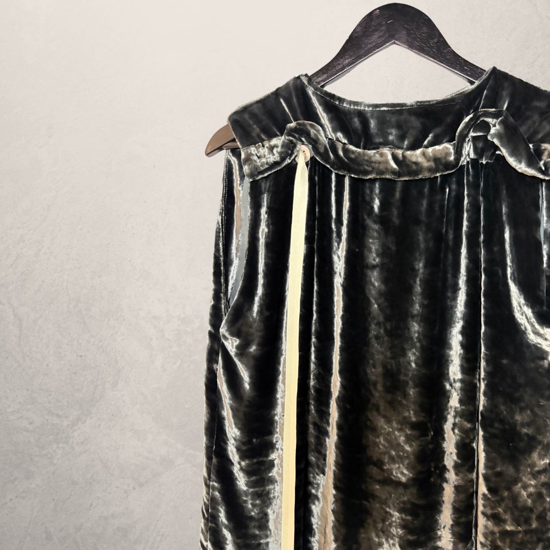 Acne Studios grijze fluwelen shiftjurk S/M