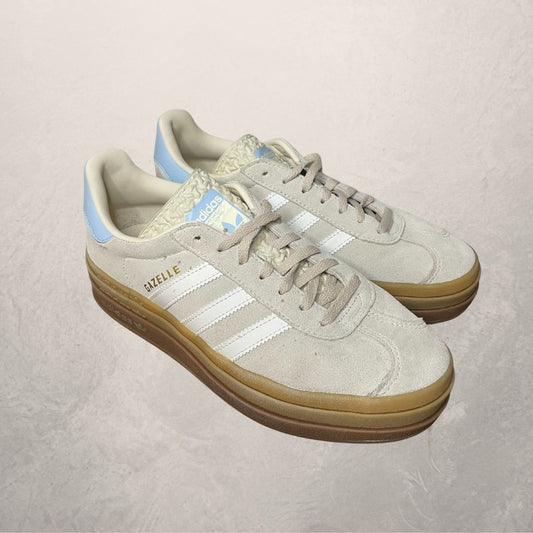 Adidas Gazelle beige en blauwe sneakers 38