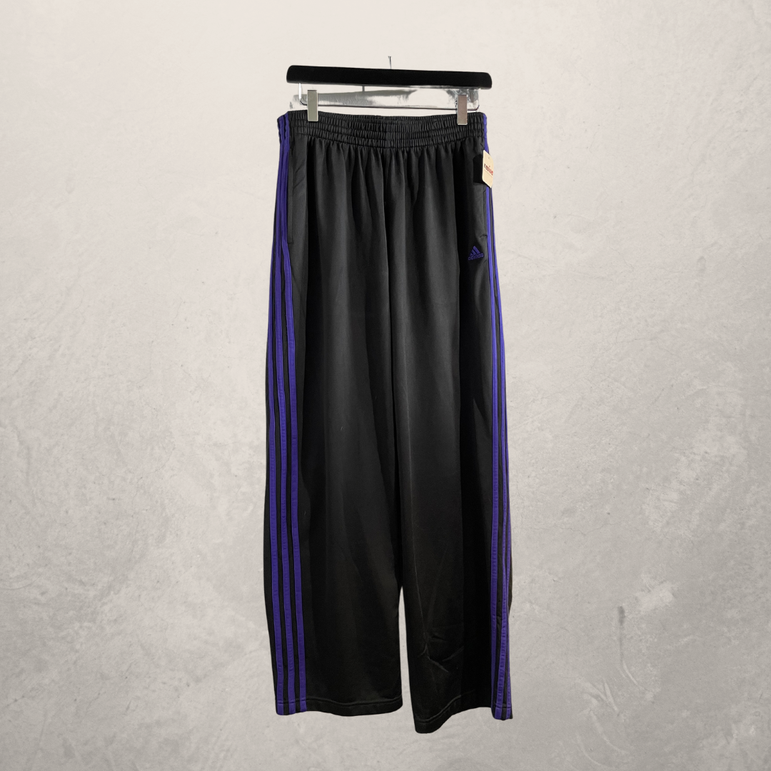 Adidas zwart paarse broek trainingsbroek M/L