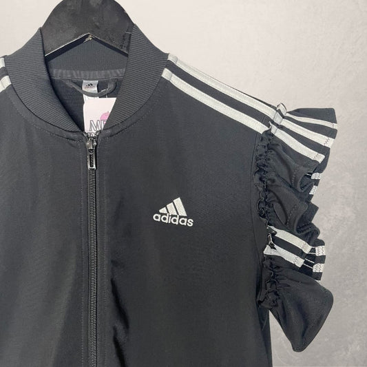 Adidas black ruffled track jacket M - By Mees.Makes