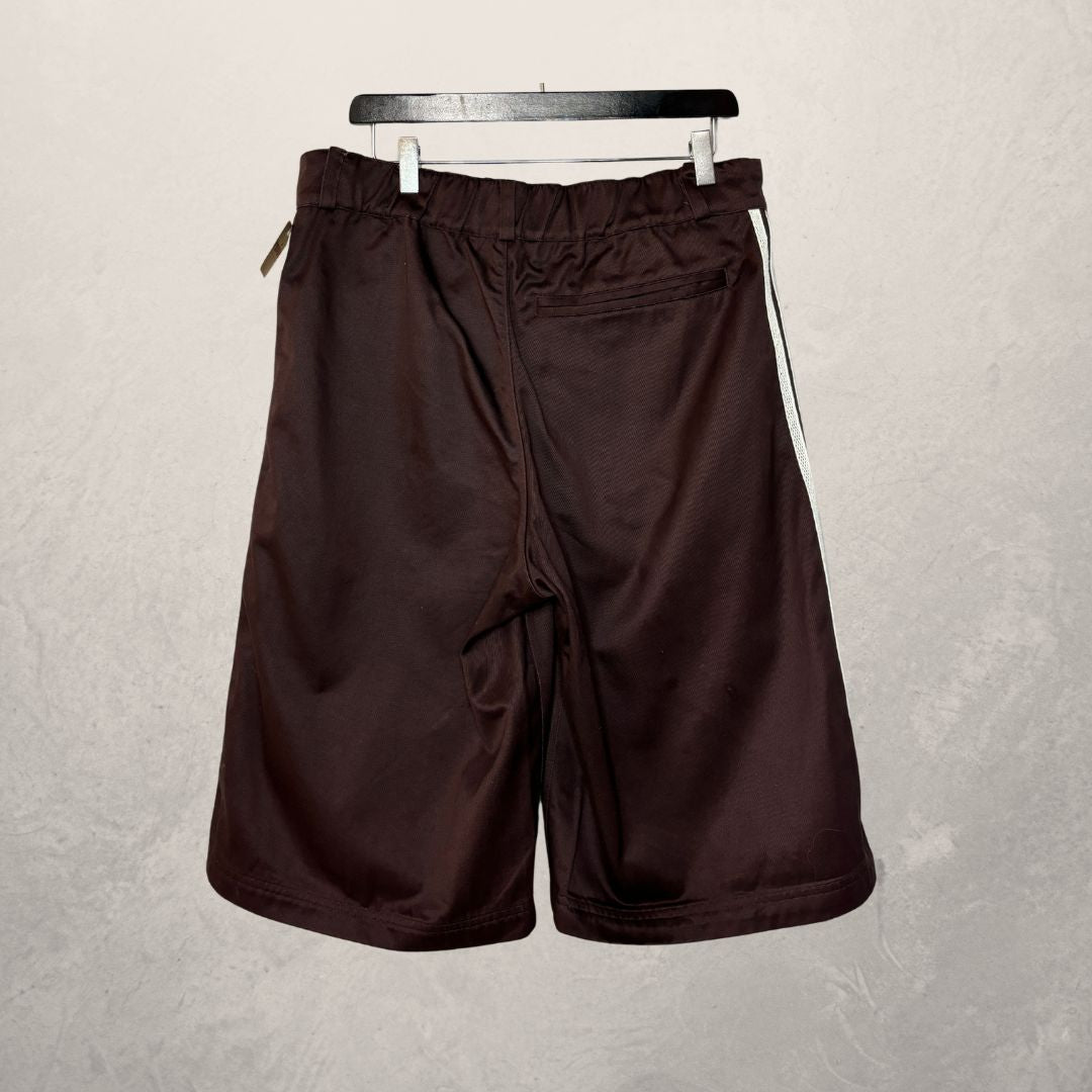 Adidas brown logo jorts w/ lace M/L