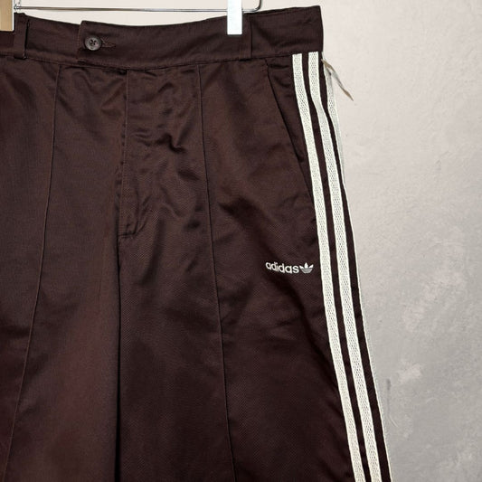 Adidas brown logo jorts w/ lace M/L