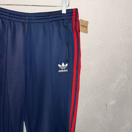 Adidas navy red stripe track pants S/M