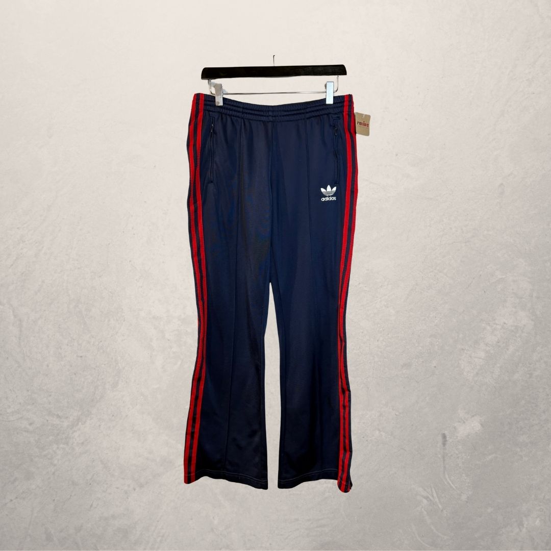 Adidas navy red stripe track pants S/M