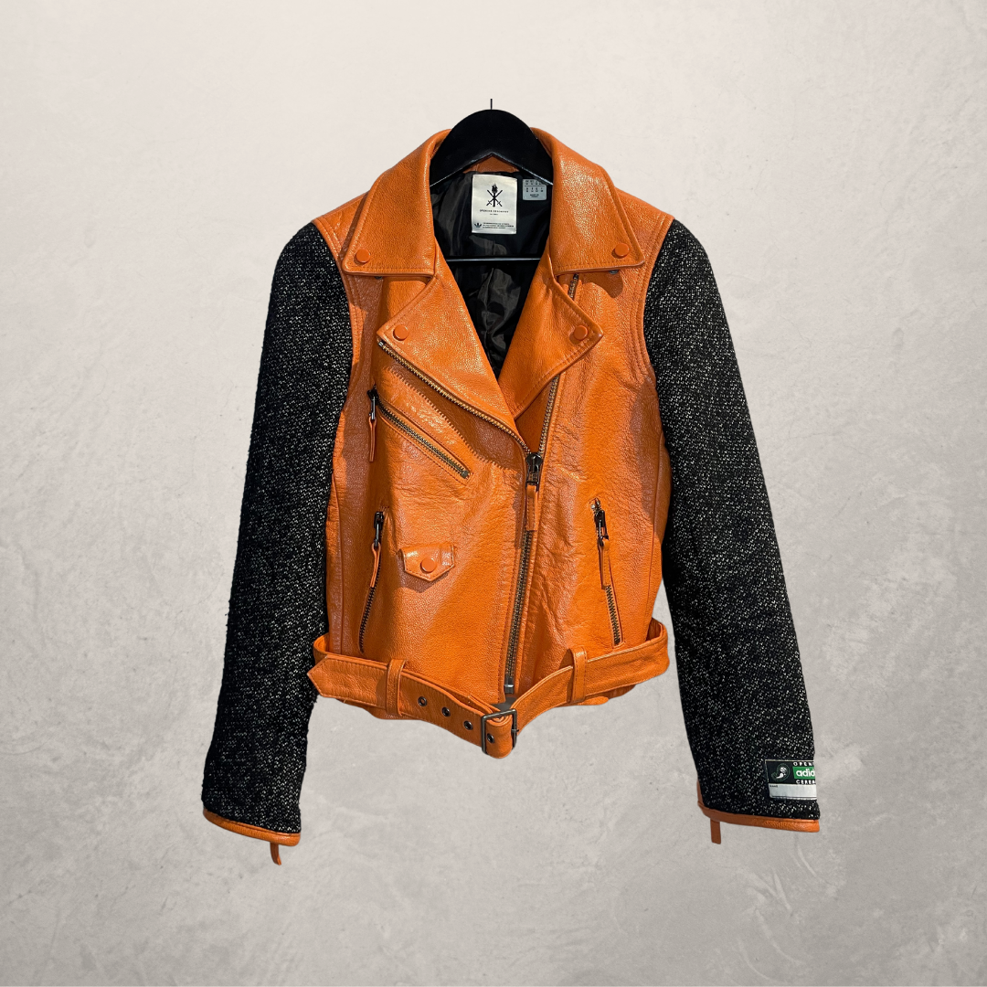 Adidas x Opening Ceremony orange moto jacket S