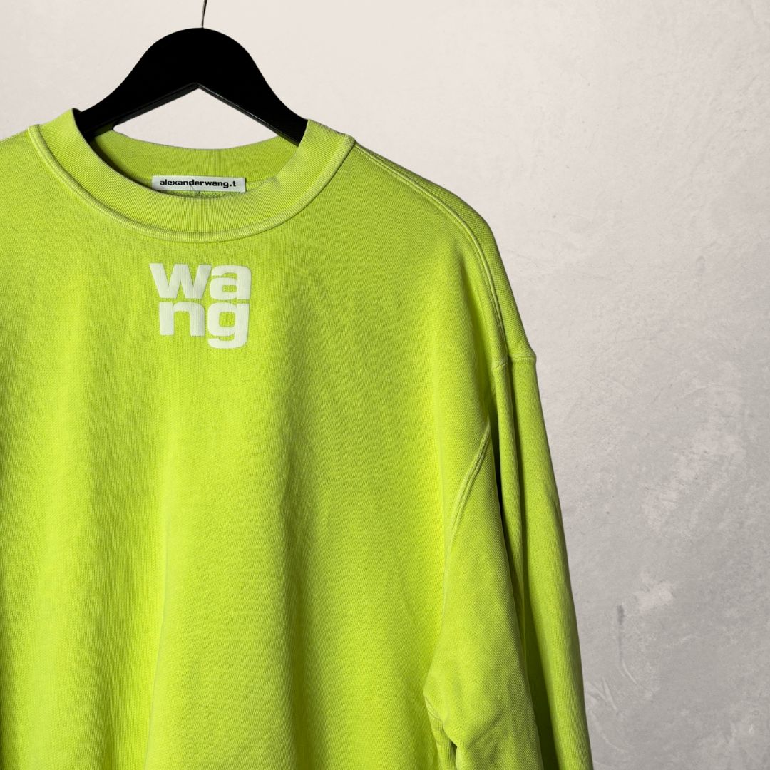 Alexander Wang fluorescent green 100% cotton pullover M