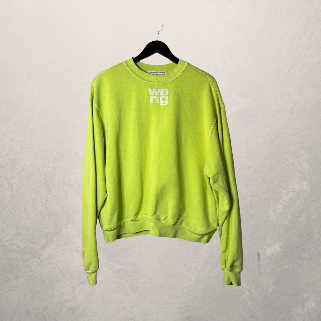 Alexander Wang fluorescent green 100% cotton pullover M