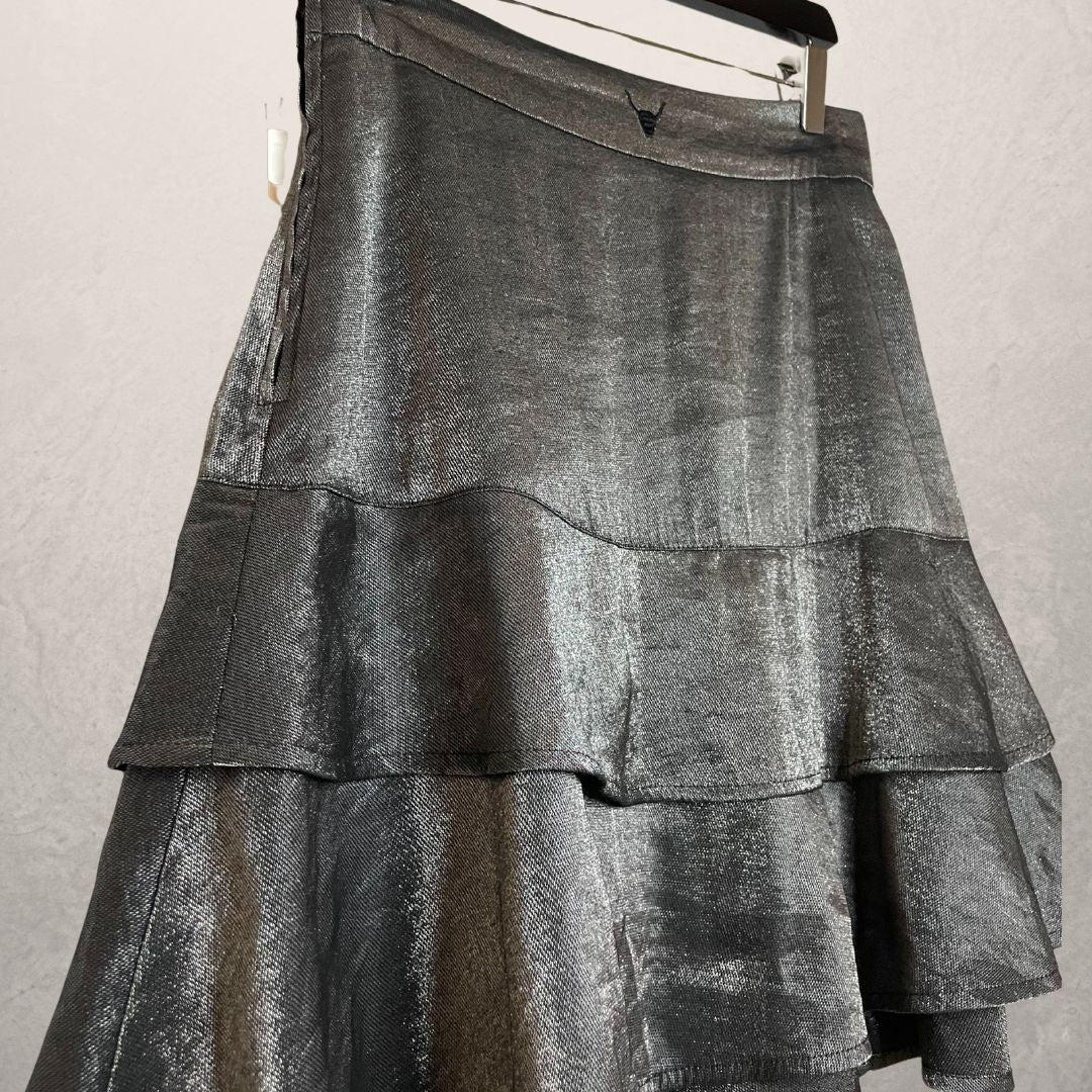 Alix silver ruffel skirt S