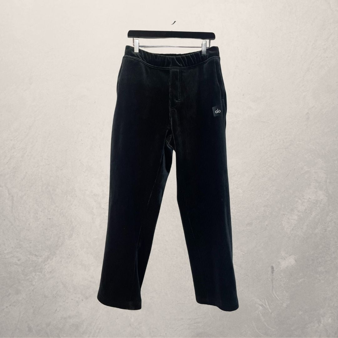 Alo black valure track pants XS