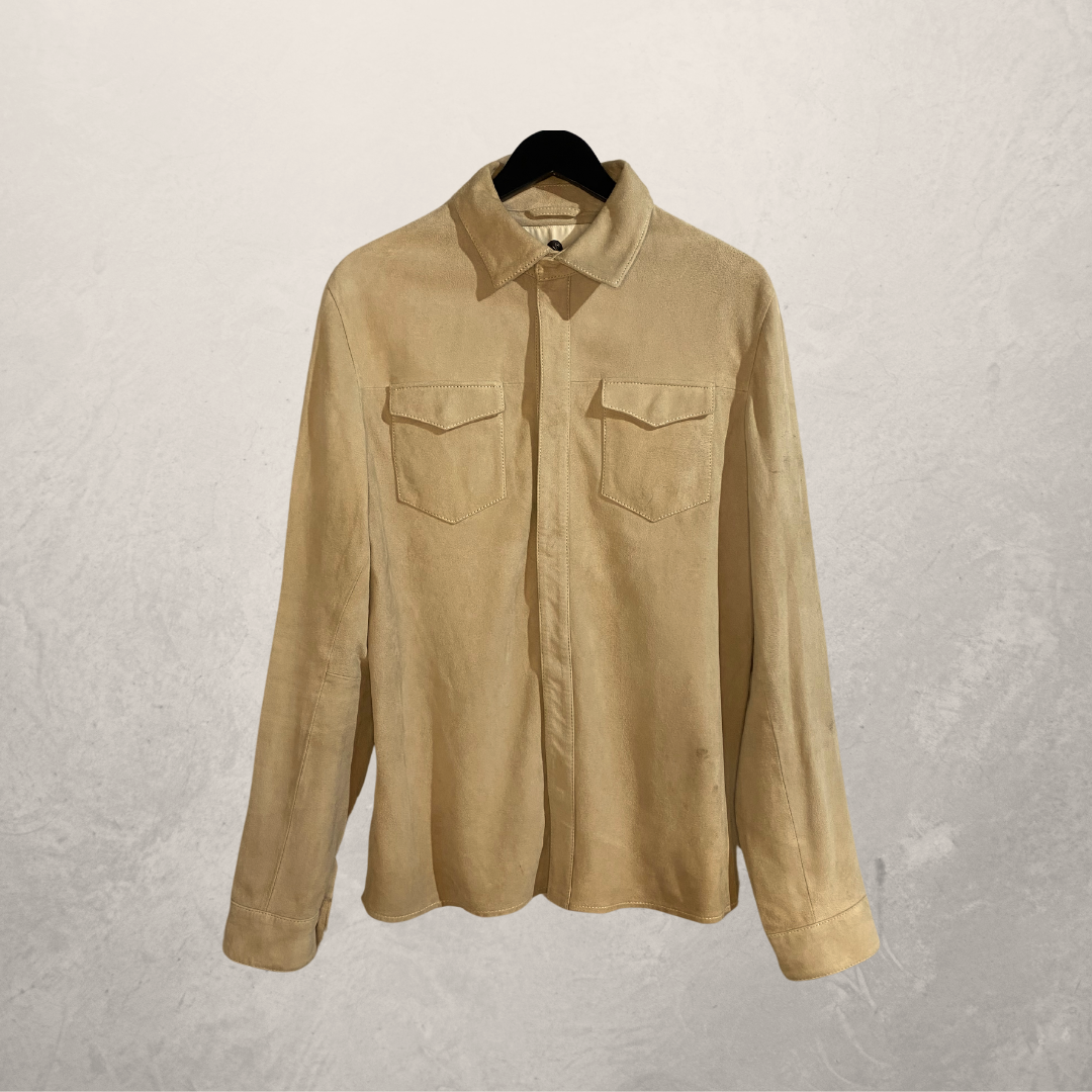 Alter Ego beige geitensuède shirt L