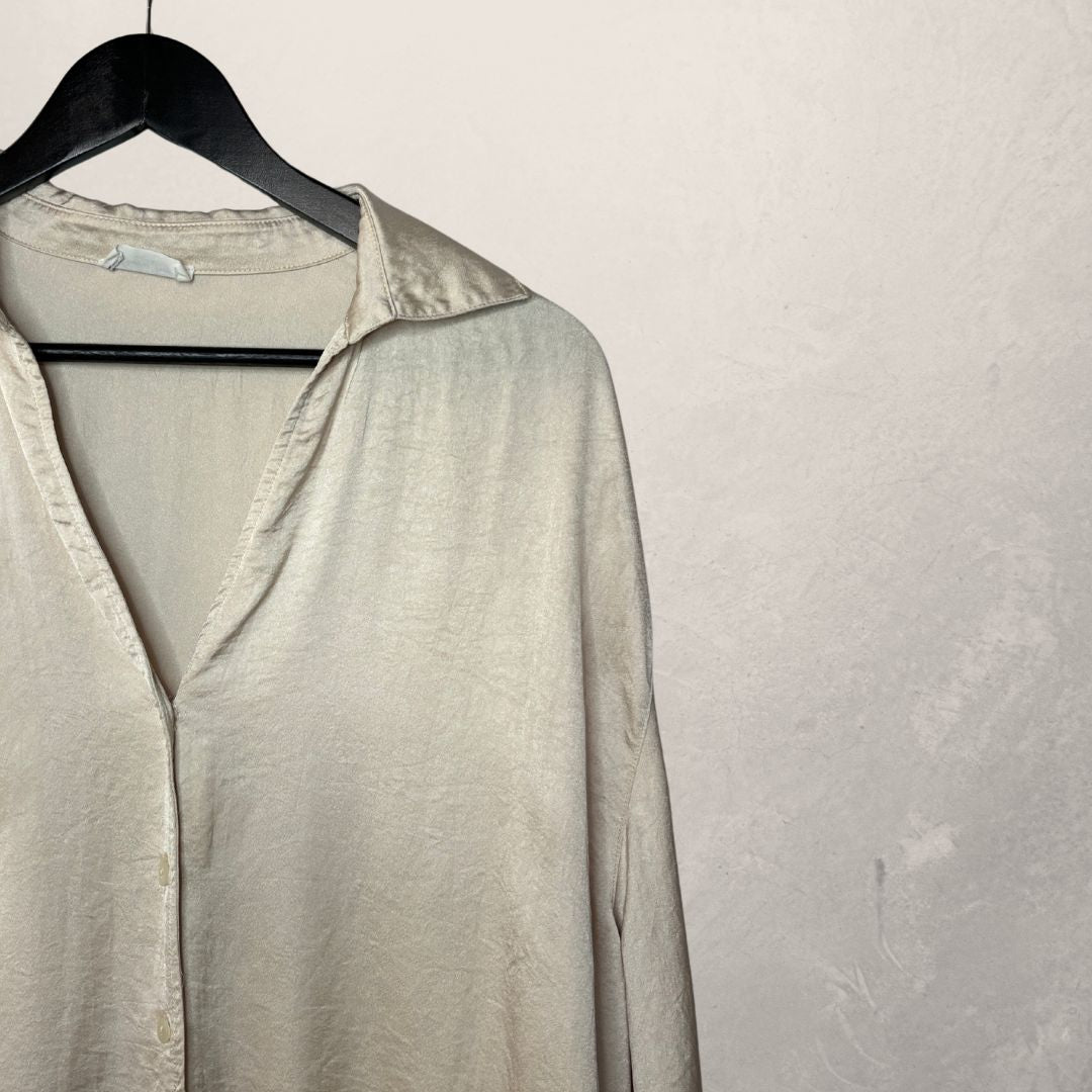 American Vintage creme silklook shirt XS/S