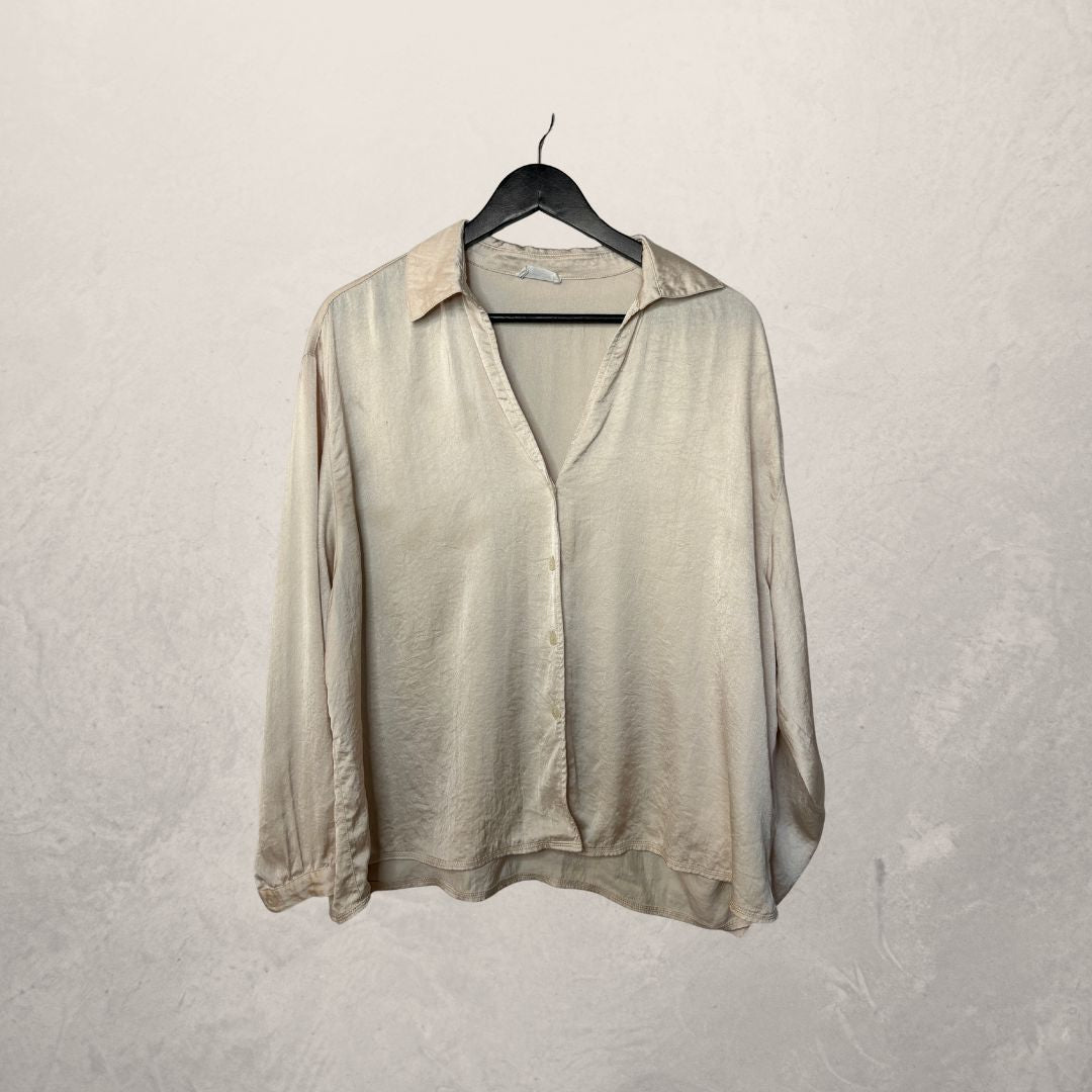 American Vintage creme silklook shirt XS/S