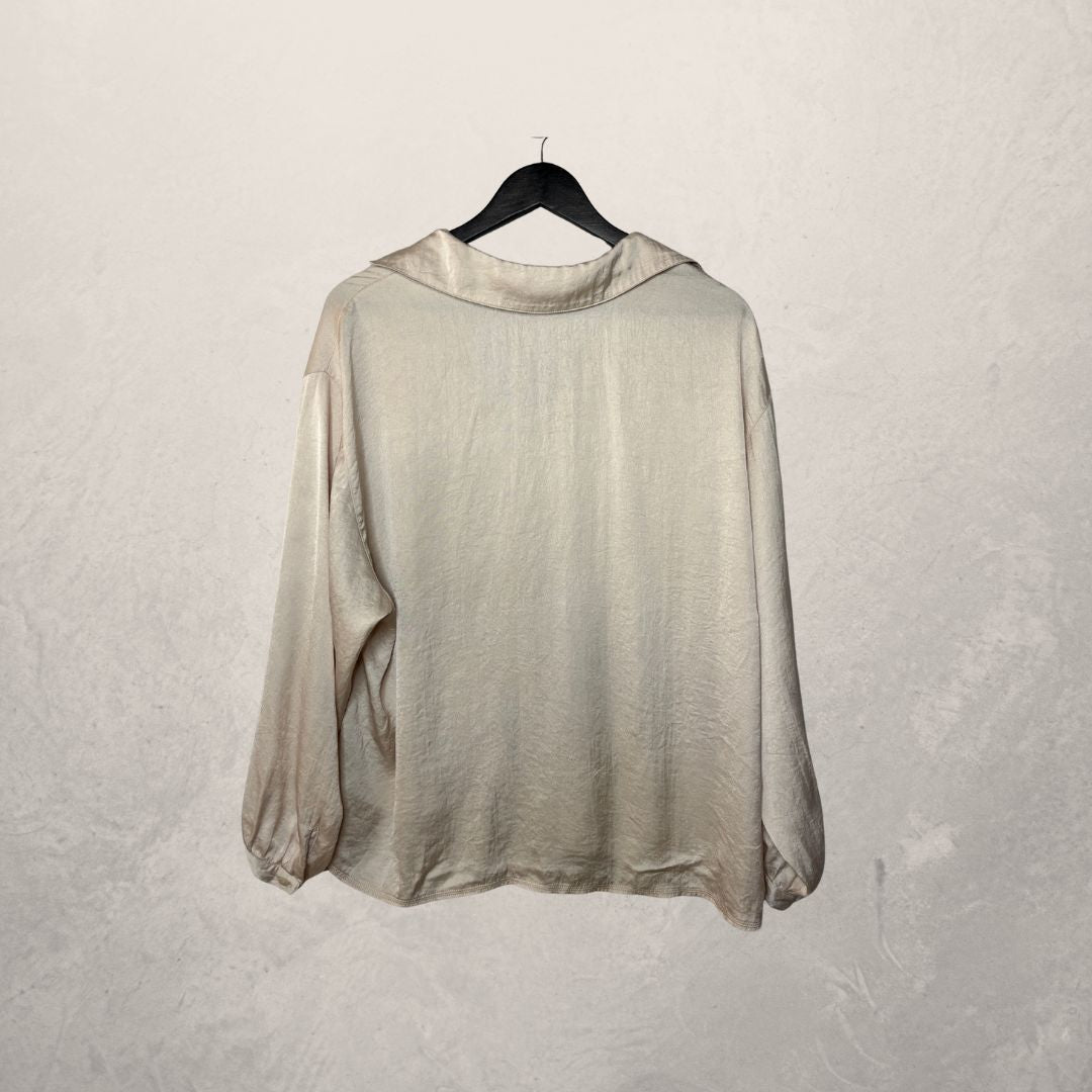 American Vintage creme silklook shirt XS/S