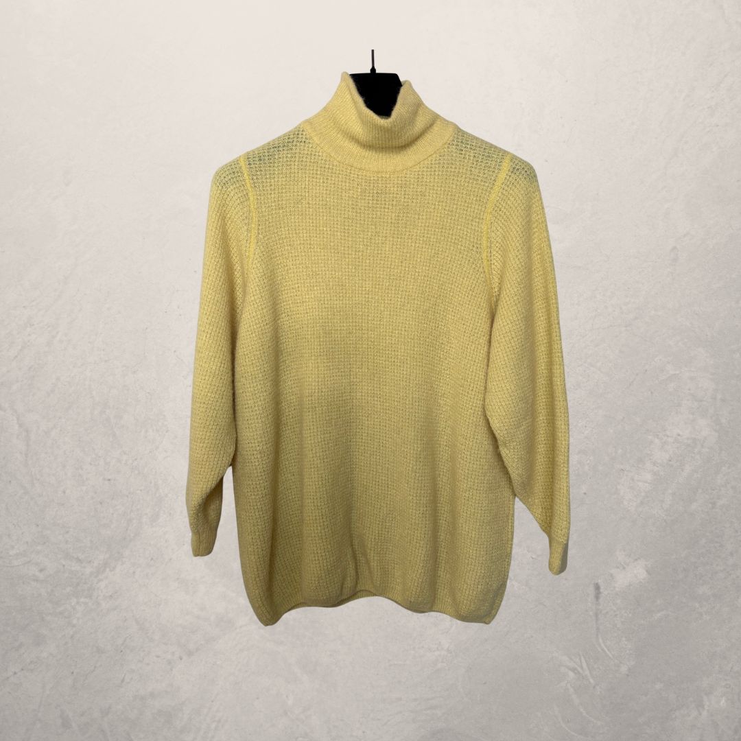 American vintage yellow wool jumper S/M