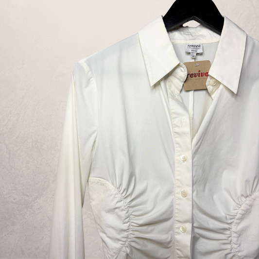 Armani wit getailleerd overhemd met lange mouwen M