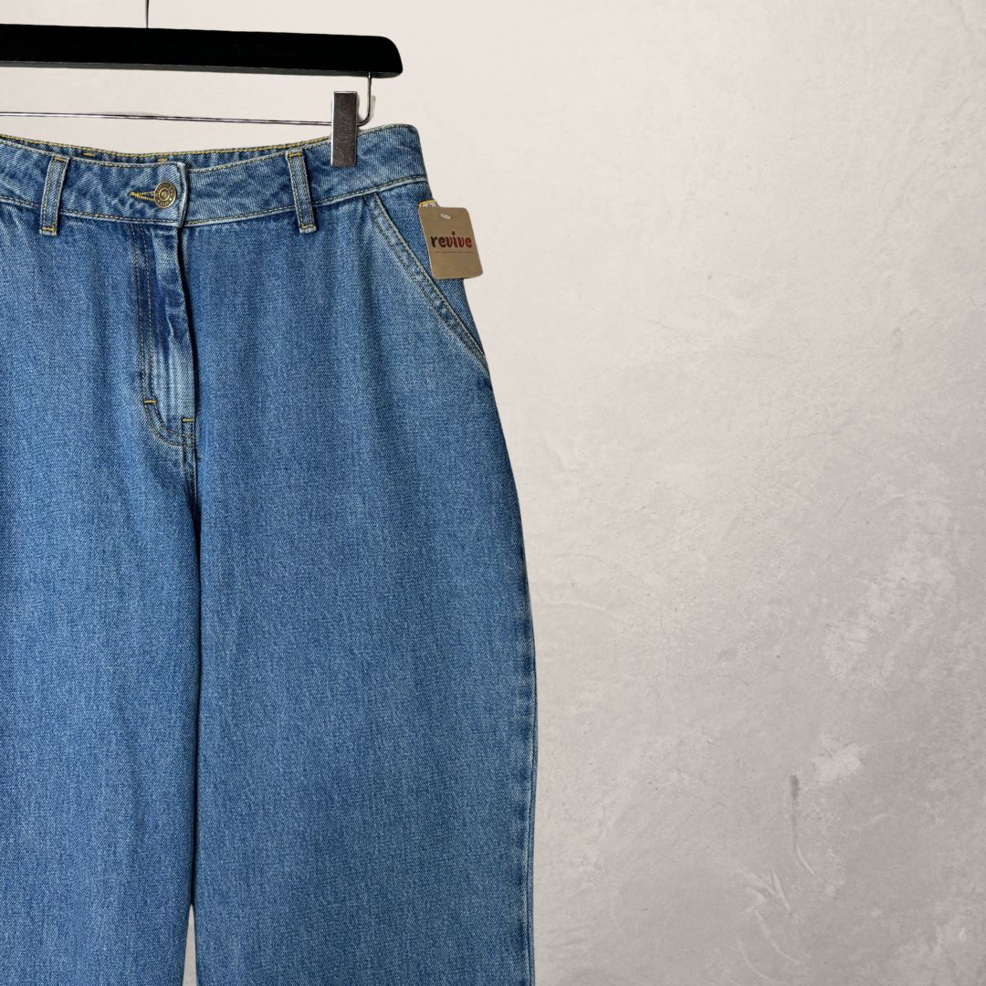 Armor-lux mid blue wide leg 100% cotton denim jeans 38