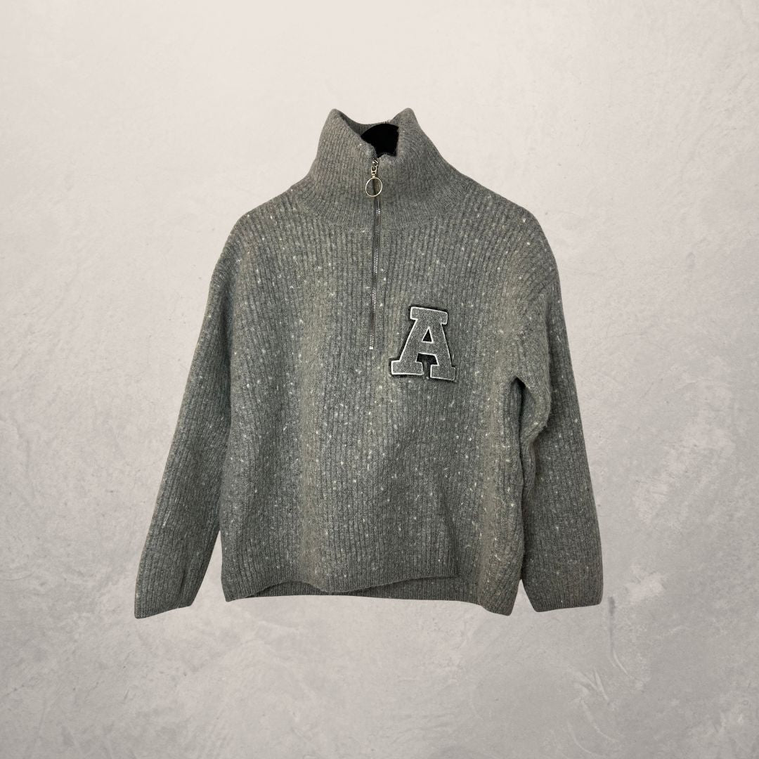Axel Arigato grey wool zipup jumper L