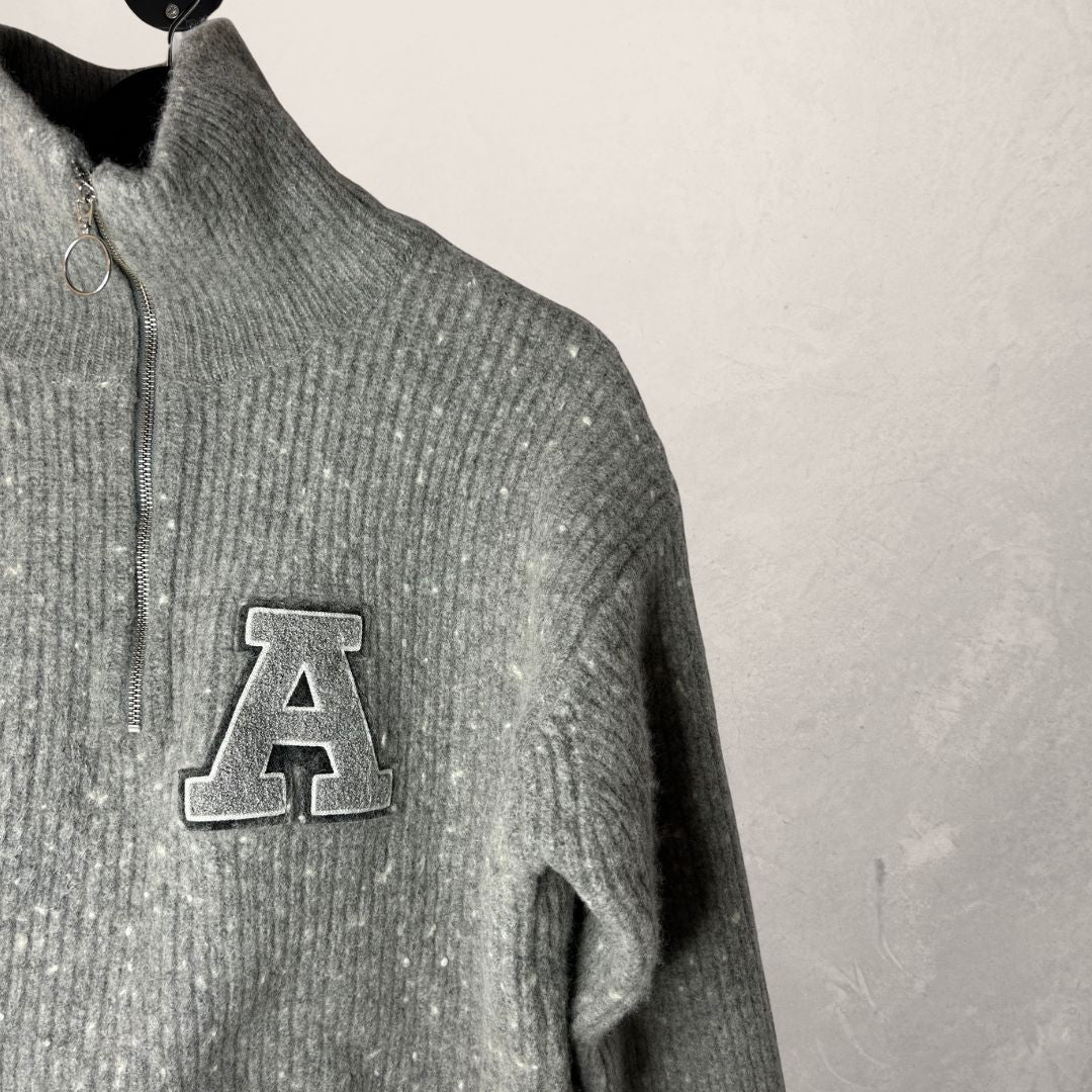 Axel Arigato grey wool zipup jumper L