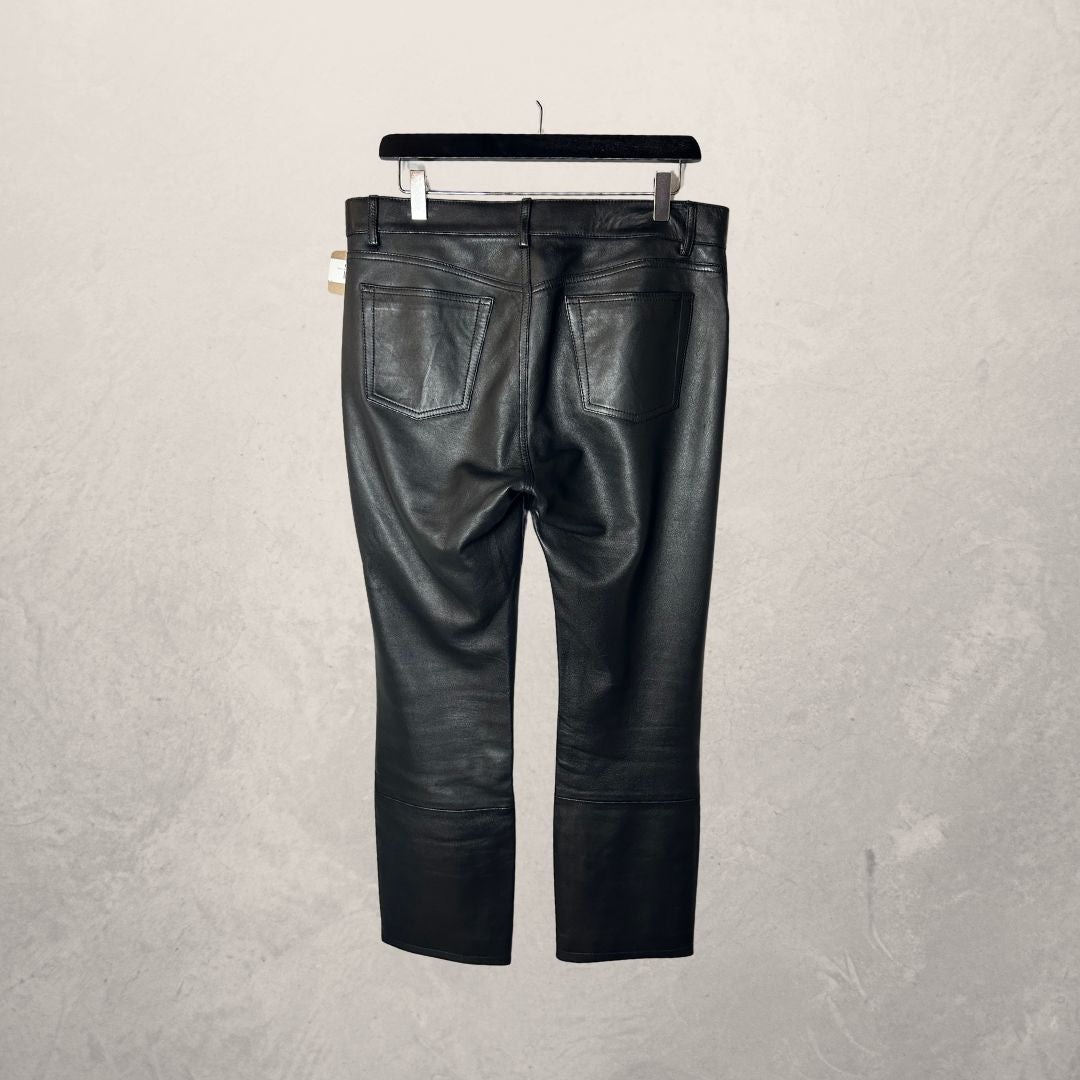 Balenciaga black leather pants M