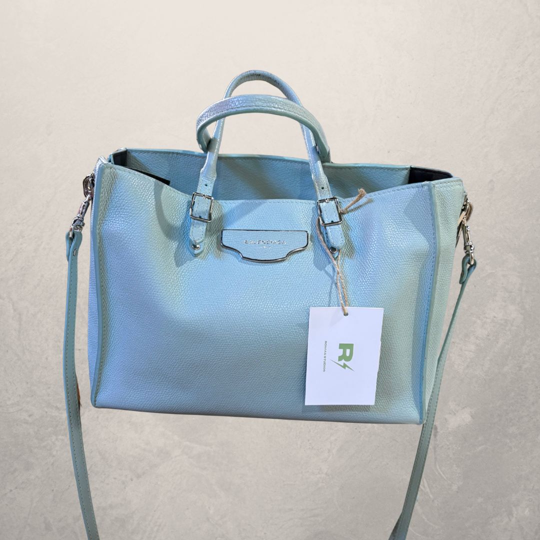 Balenciaga lightblue Papier A6 handbag - Romae Studios
