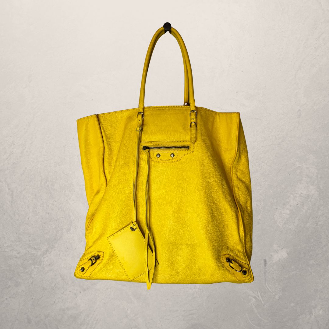 Balenciaga yellow Papier A5 handbag - by Romae Studios