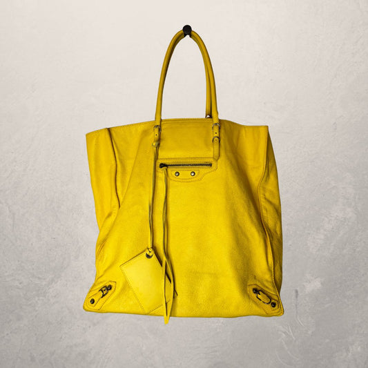 Balenciaga yellow Papier A5 handbag - by Romae Studios
