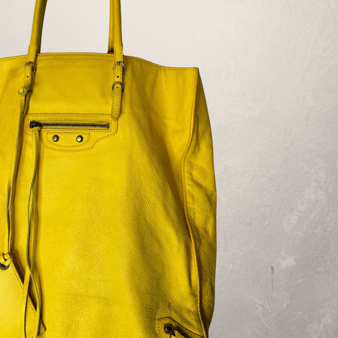 Balenciaga yellow Papier A5 handbag - by Romae Studios