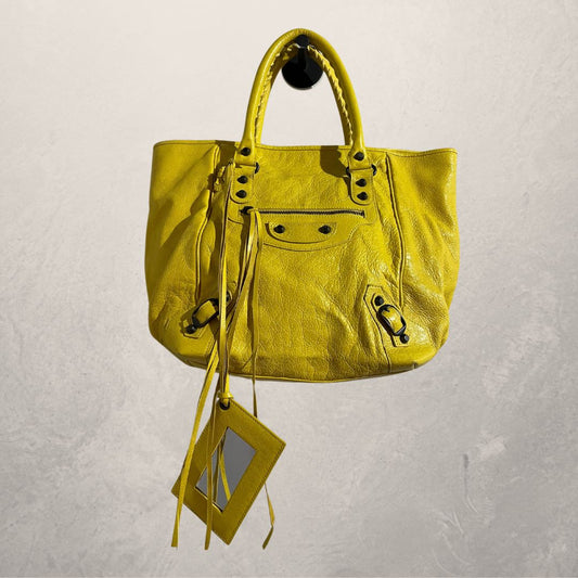 Balenciaga yellow town bag 27cm x 34cm