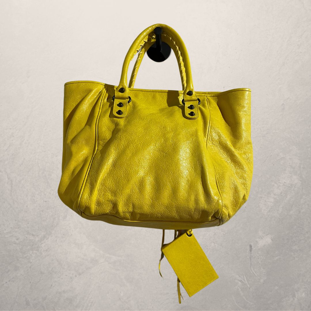 Balenciaga yellow town bag 27cm x 34cm