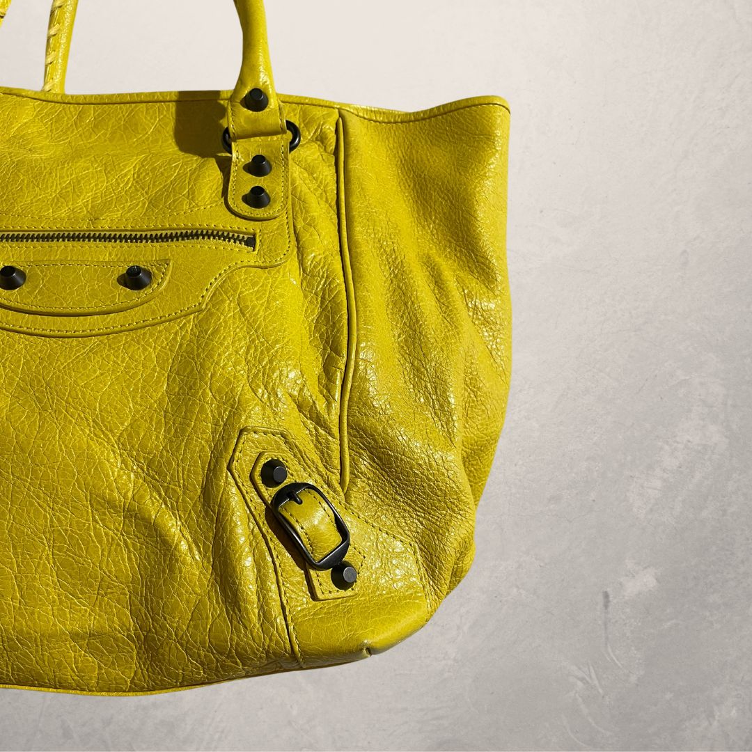 Balenciaga yellow town bag 27cm x 34cm