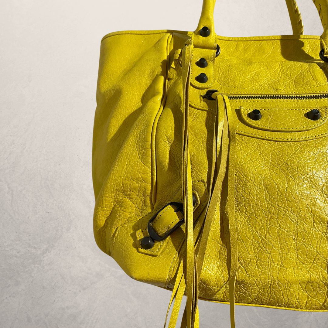 Balenciaga yellow town bag 27cm x 34cm