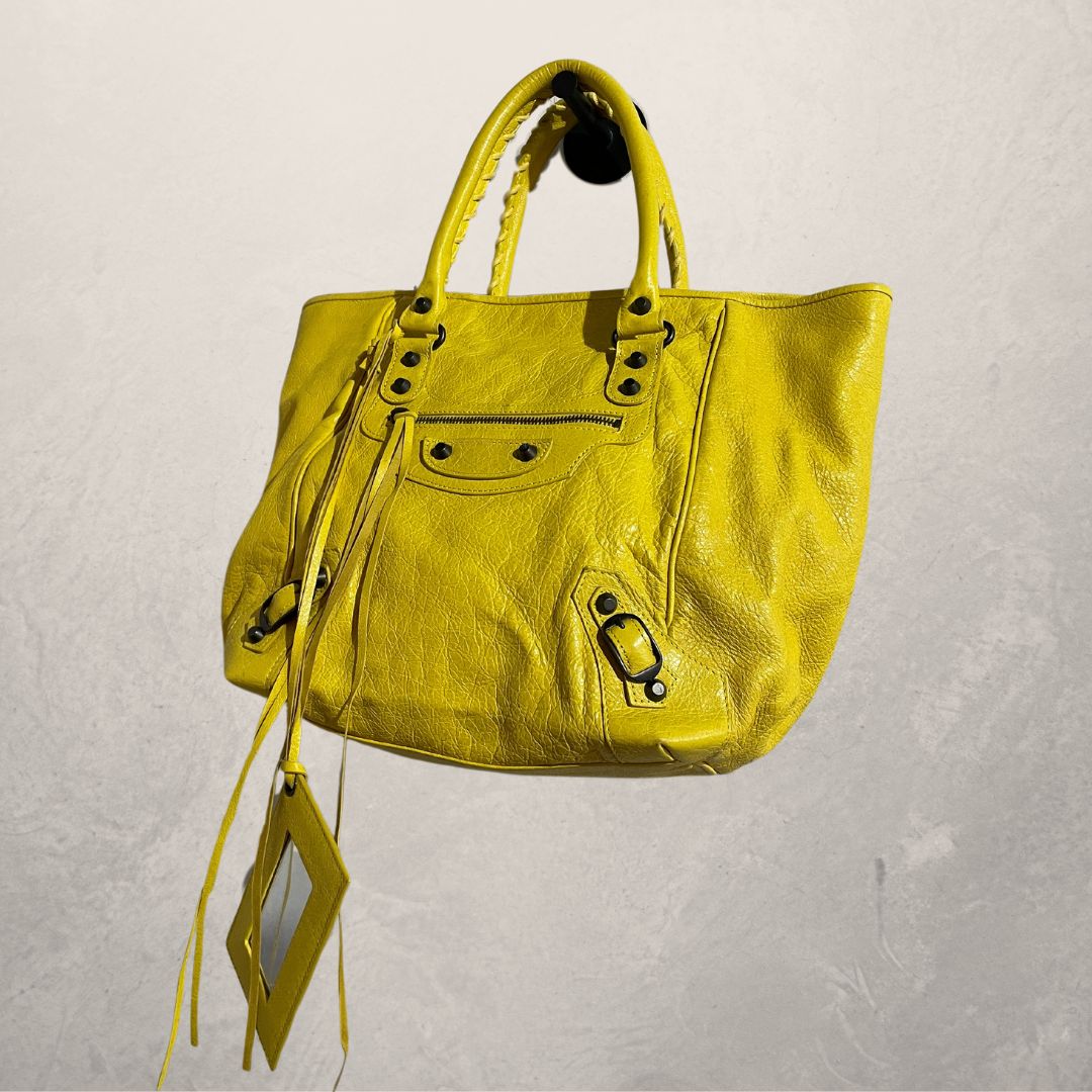 Balenciaga yellow town bag 27cm x 34cm