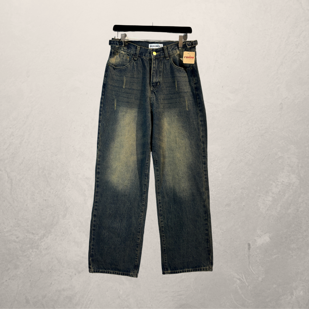 Beaumont dark blue/gold high waist denim pants L