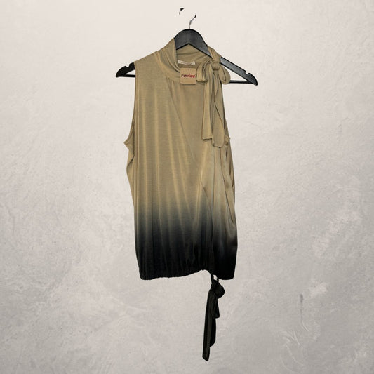 Boss Orange beige/grey ombre faded sleeveless blouse S/M