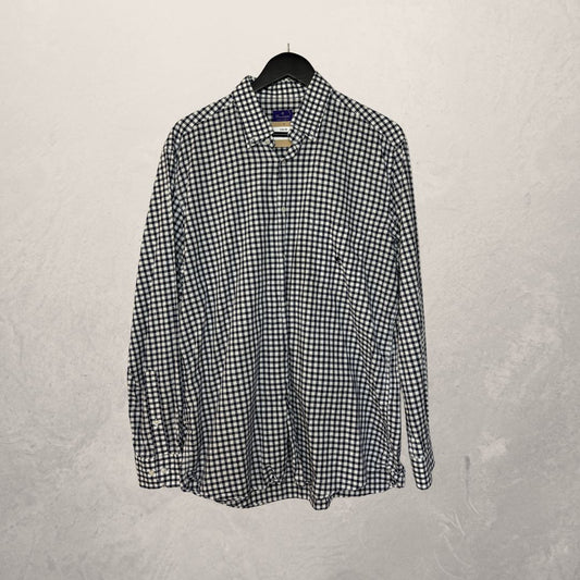 Brooksfield black white checkered shirt S