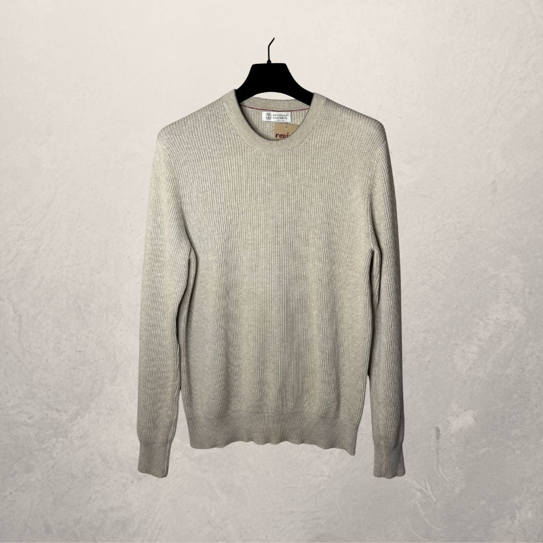 Brunello Cucinelli beige knit jumper M