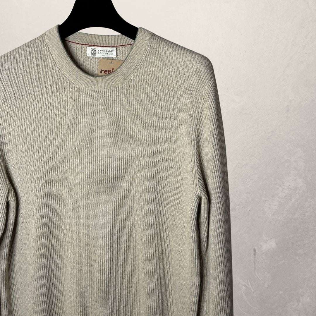 Brunello Cucinelli beige knit jumper M