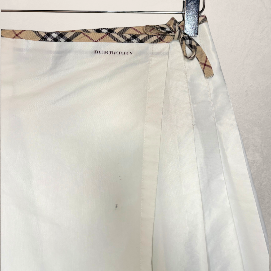 Burberry White Schoolgirl Geplooide Geruite Rok XS/S