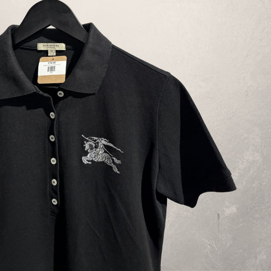 Burberry zwart poloshirt met logo XL