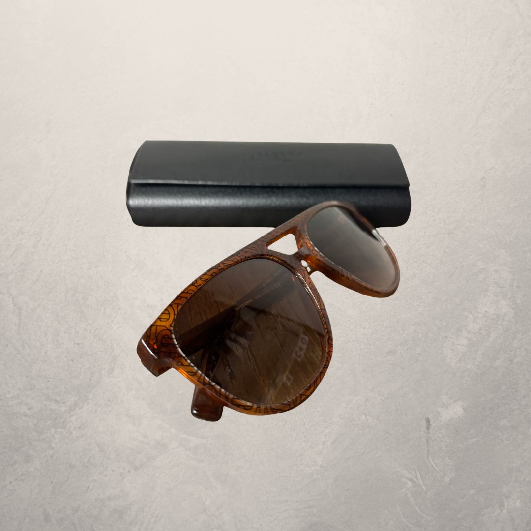 Burberry brown logo sunglasses w/ case (black hard)