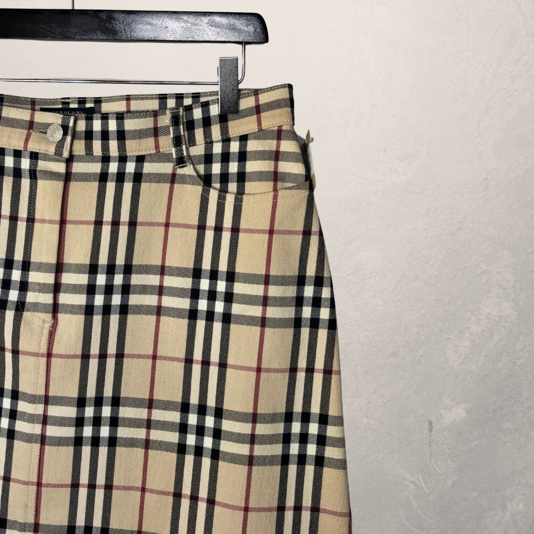 Burberry nova check cotton mini skirt M