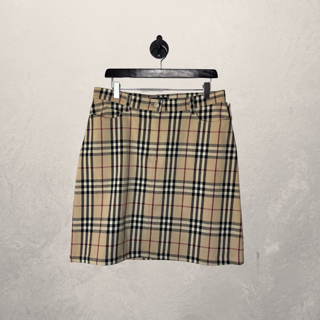 Burberry nova check cotton mini skirt M