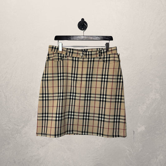 Burberry nova check cotton mini skirt M