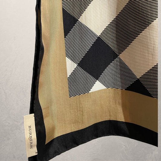 Burberry plaid printed 100% silk scarf 98cm x 96cm