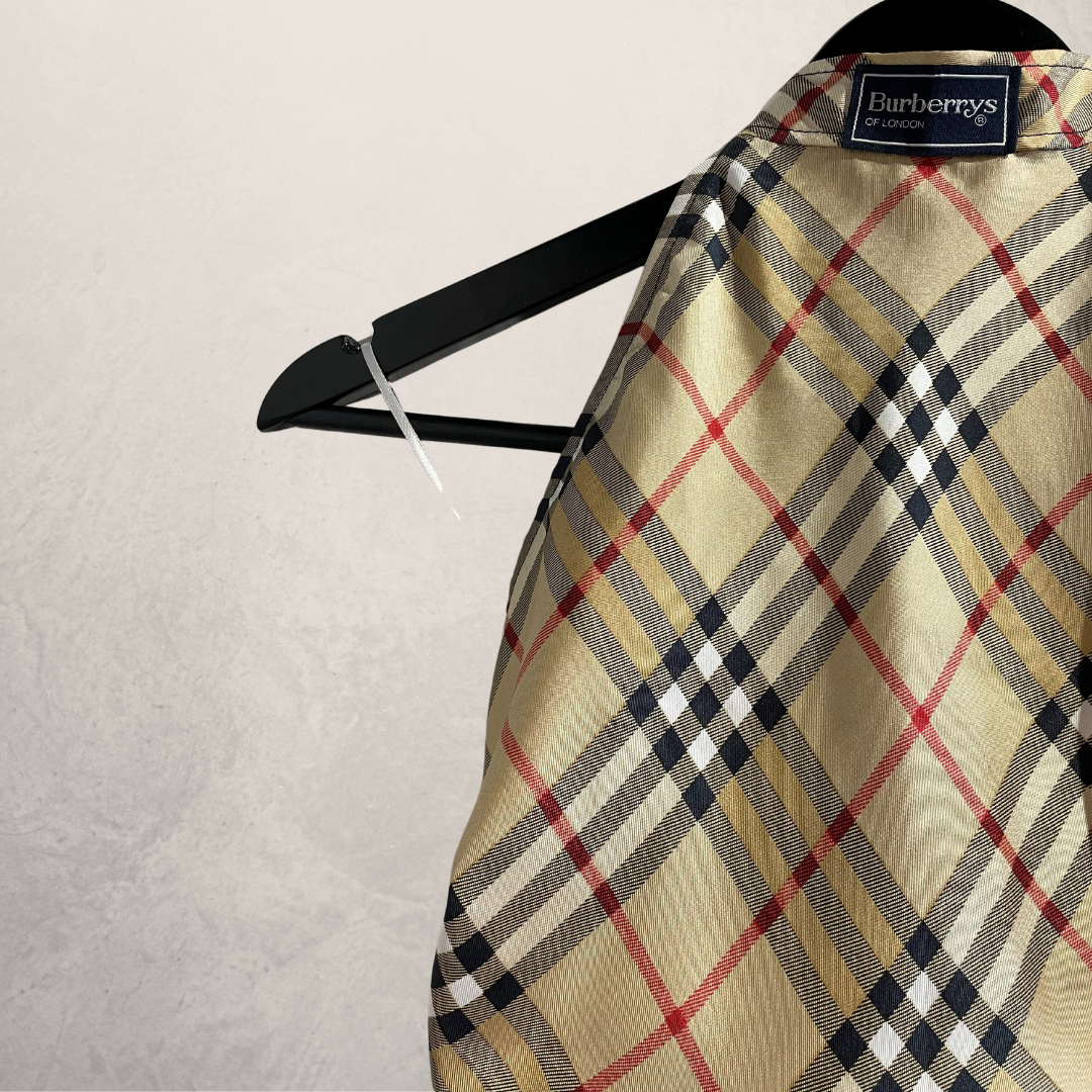 "Burberry" tartan 100% zijden haltertop M/L- van @Home_is_a_Runway