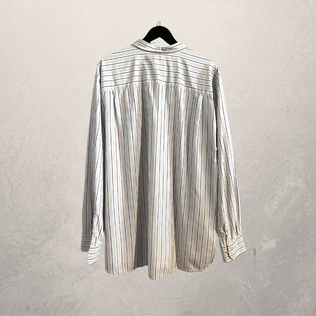 Vintage Burberry white/blue/orange stripe shirt L – Revive Haarlem