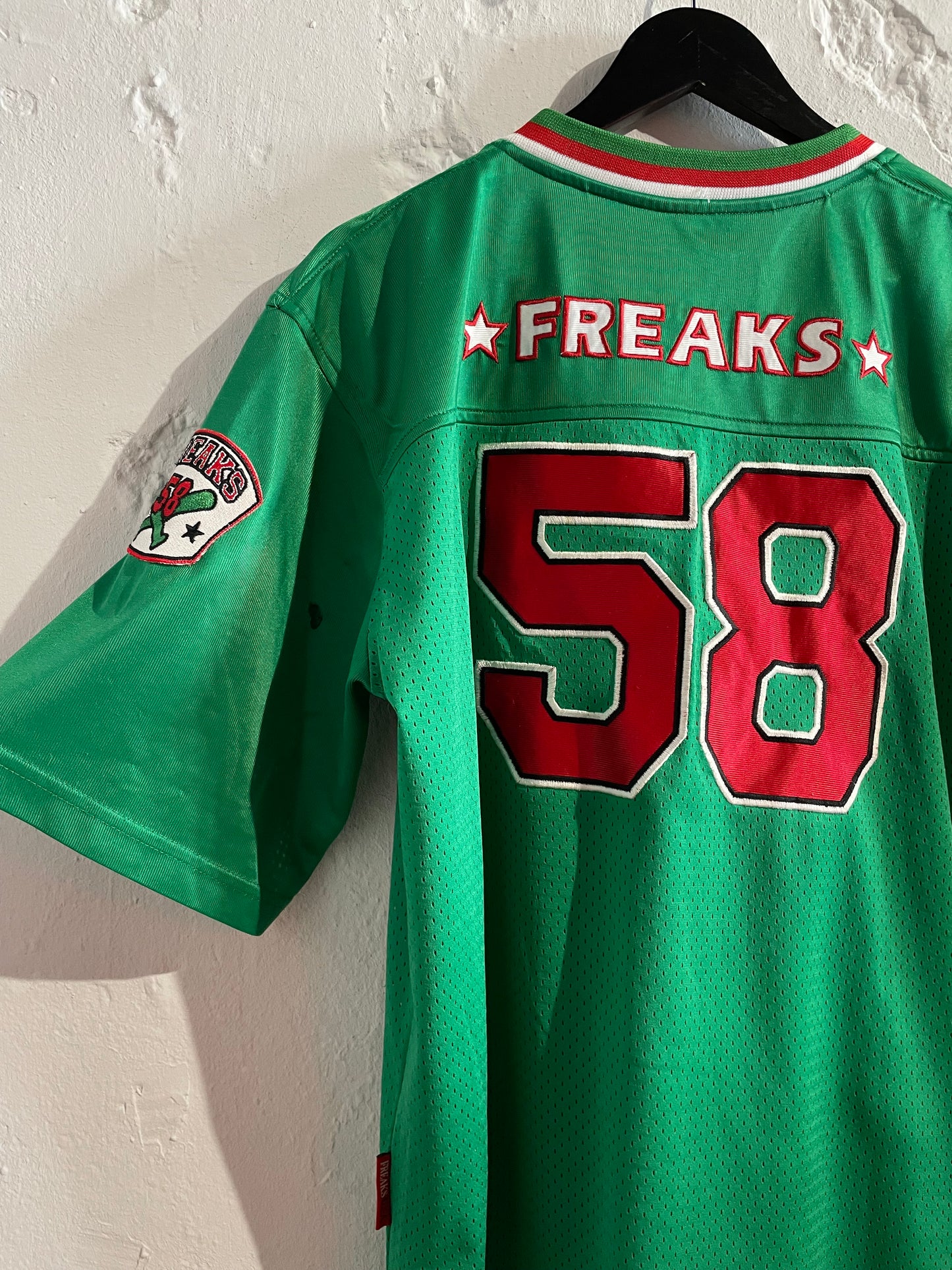 Vintage groene mesh #58 freaks jersey L-goede staat